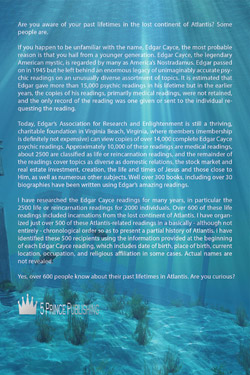 Back cover of Doug Simpson's latest book - We Lived In Atlantis. This is Our Story
