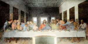 Painting depicting the Last Supper, in colour